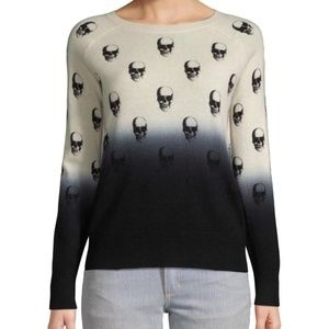 360 Cashmere Dip Dye Skull-print Cashmere Sweater